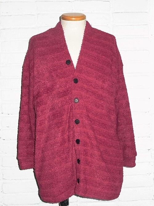 DIET BUTCHER SLIM SKIN Shaggy cardigan (BORDEAUX)