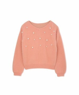 JILLSTUART パール付アンゴラニット
