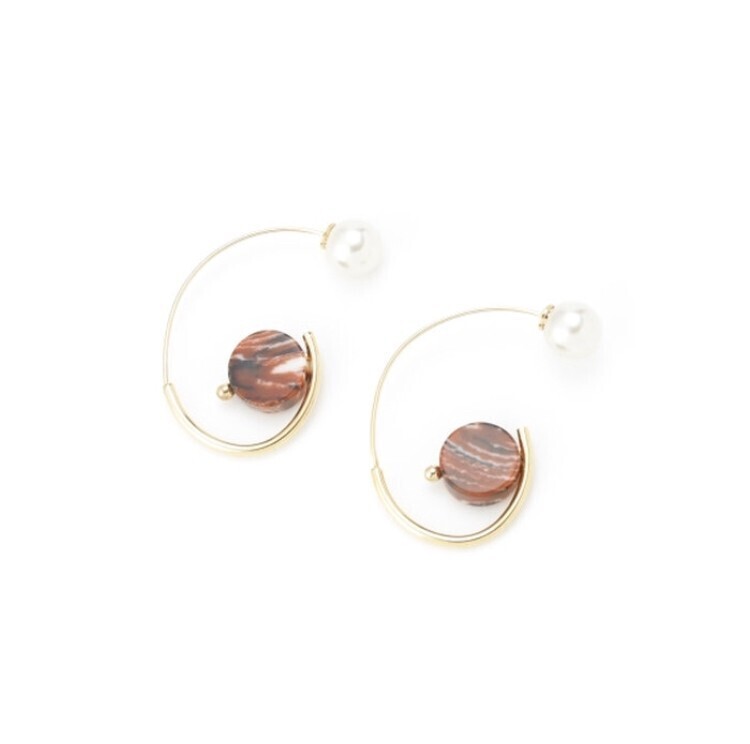 Lily Brown パールコンビストーンピアス