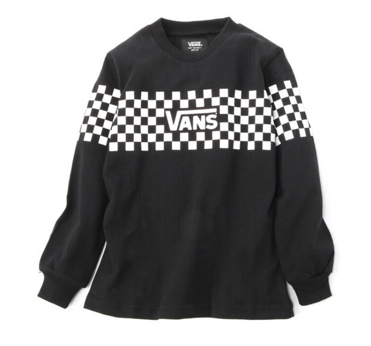 Right-on チェッカー×ロゴロングスリーブTシャツ キッズ