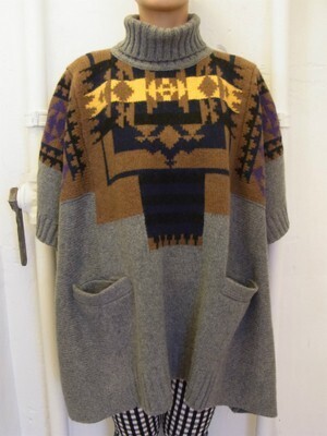 sacai luck ネイティブ柄ポンチョ