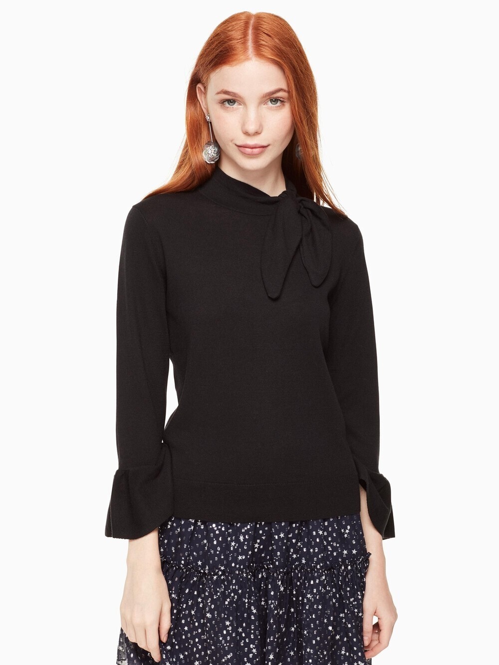 kate spade new york STAR BRIGHT KNOT NECK SWEATER