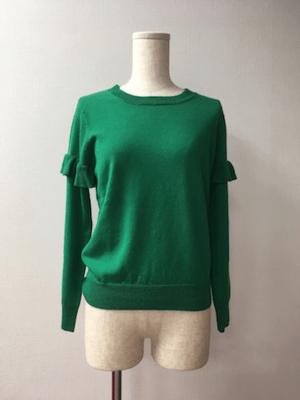 trois 【T171-88009】trois/袖フリル付きニット