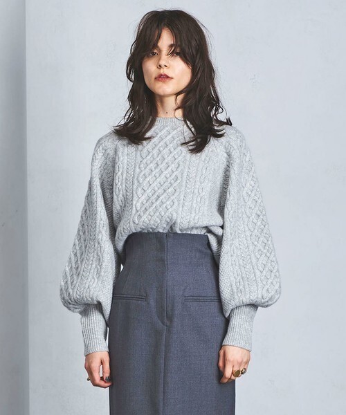 UNITED ARROWS 【一部予約】UWFC ケーブル ショート丈 ニット†