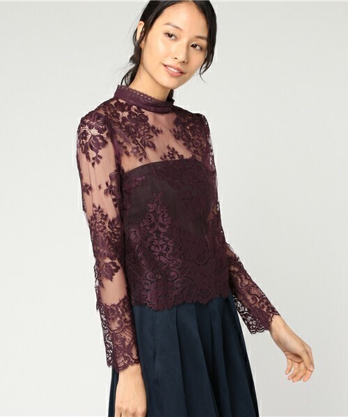 AULA AILA LEAVER LACE STAND COLLAR