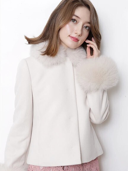 JUSGLITTY 【Arpege story限定】ファー付ショートコート