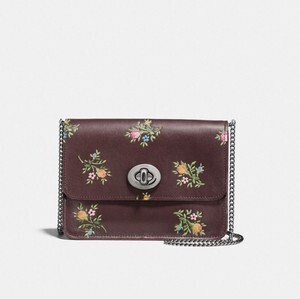 COACH バワリー クロスボディ ウィズ クロス ステッチ フローラル プリント アンド グリッター