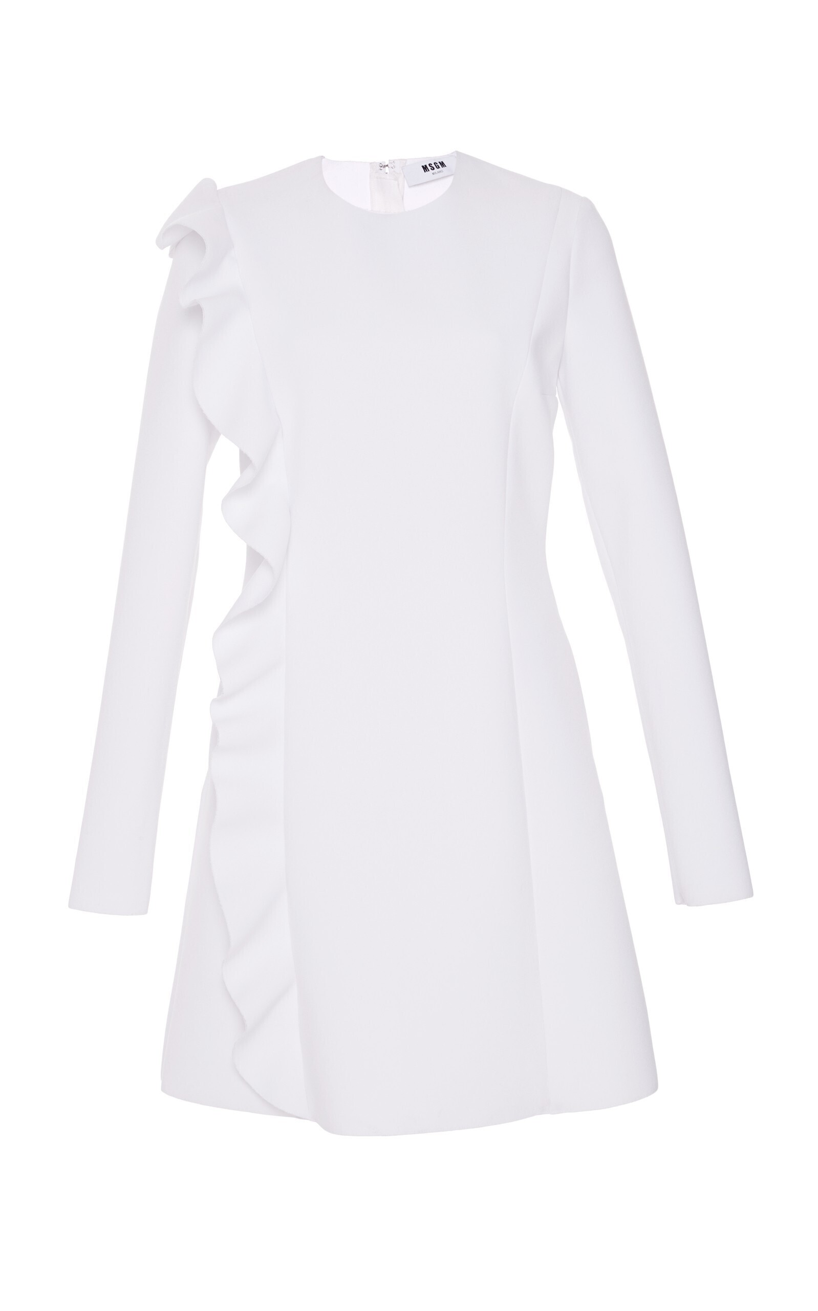 MSGM Double Crepe Cady Asymmetrical Ruffle Dress