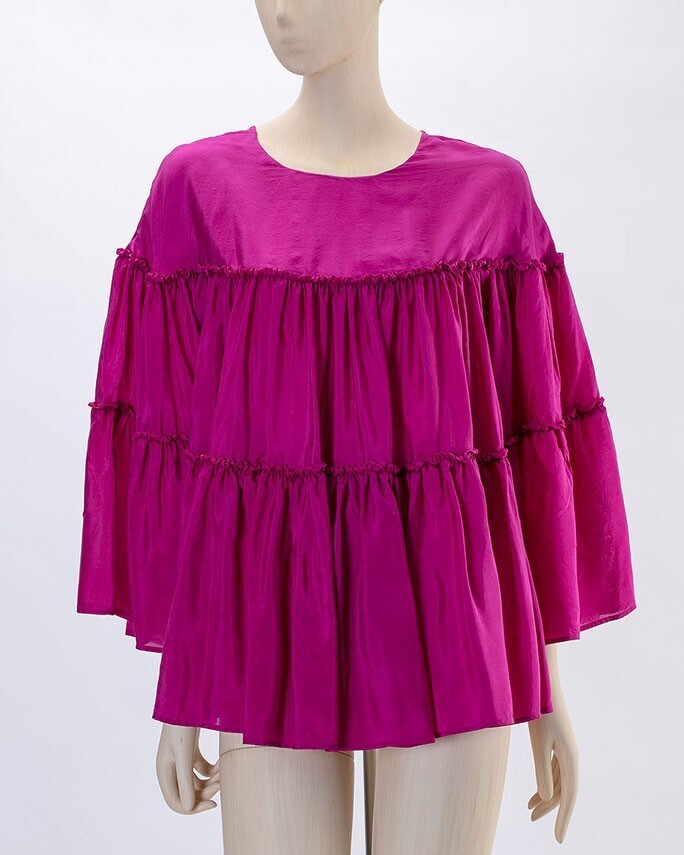 ne Quittez pas SILK GATHER BLOUSE
