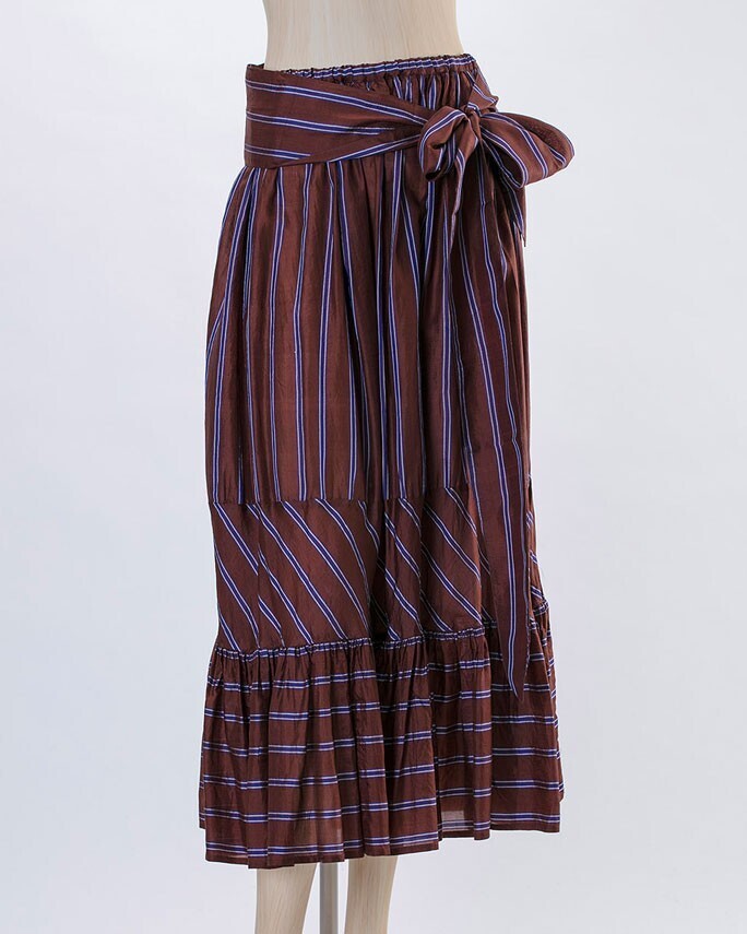 ne Quittez pas SILK STRIPE GATHER SKIRT