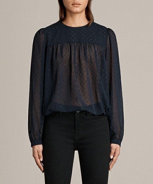 ALLSAINTS ELIANA SHIMMER TOP