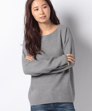 PLST ストレッチワッフルリラックスニット