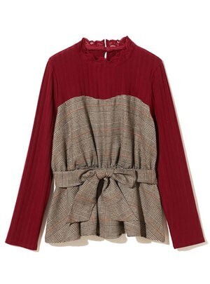 GRL グレンチェックドッキングトップス