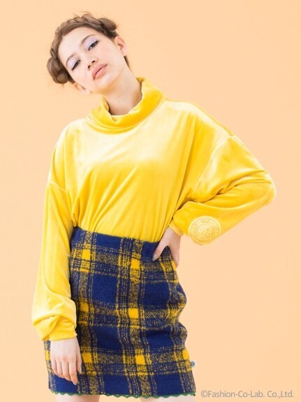 Little sunny bite colorful Velor high neck top
