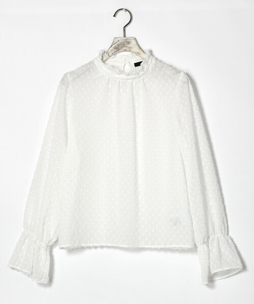 w closet リボン柄シフォンドビーブラウス