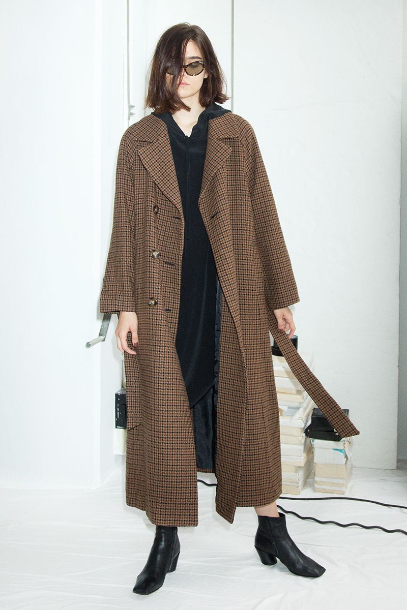 LEINWANDE Checked Maxi Coat