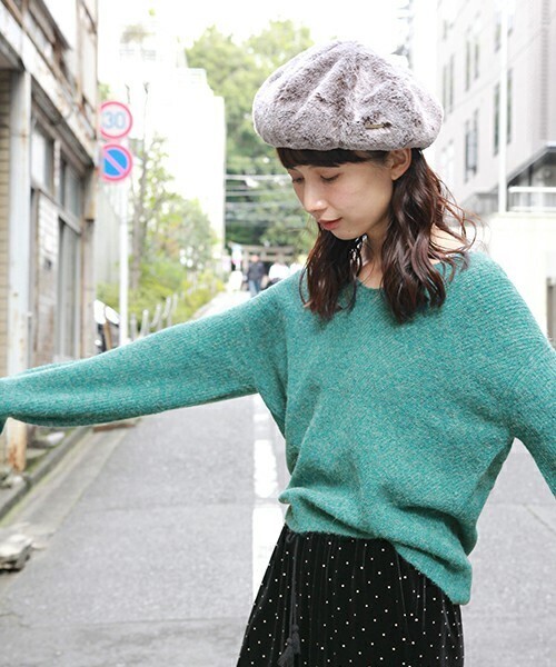 studio CLIP 5Gアルパカストレッチカラープルオーバー