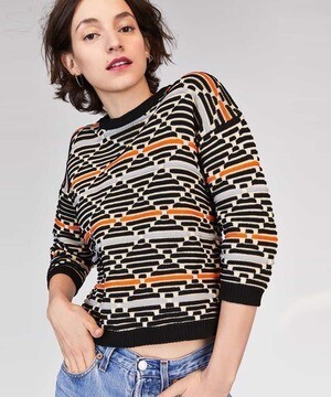 TARA JARMON カラーデザインニットプルオーバー IMPORTED