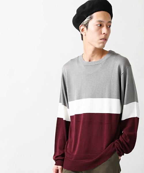 WEGO カラーブロックニット