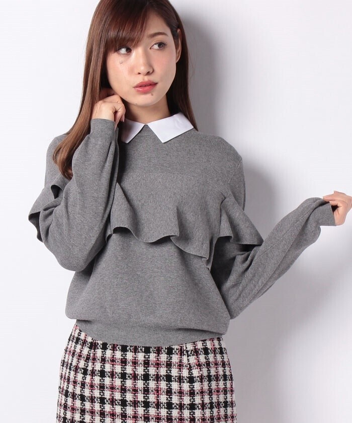 Rirandture 衿付フリルニット