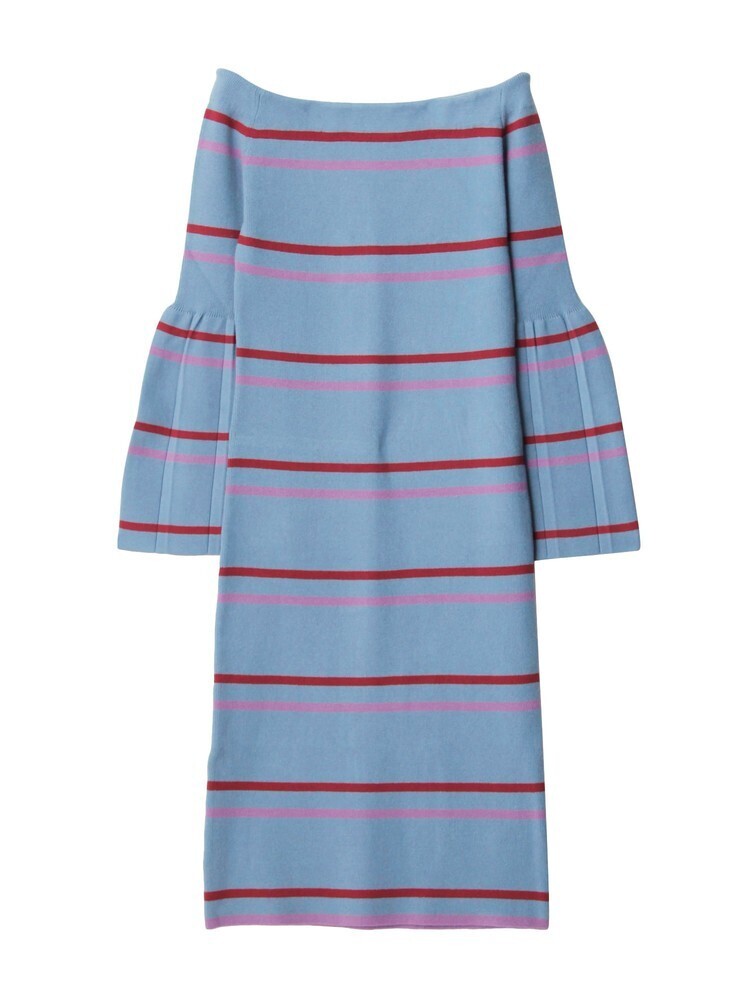 PAMEO POSE PLEATS SLEEVE KNIT DRESS