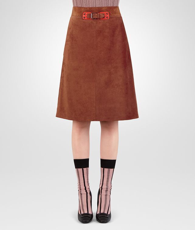 Bottega Veneta CALVADOS CALF SUEDE SKIRT
