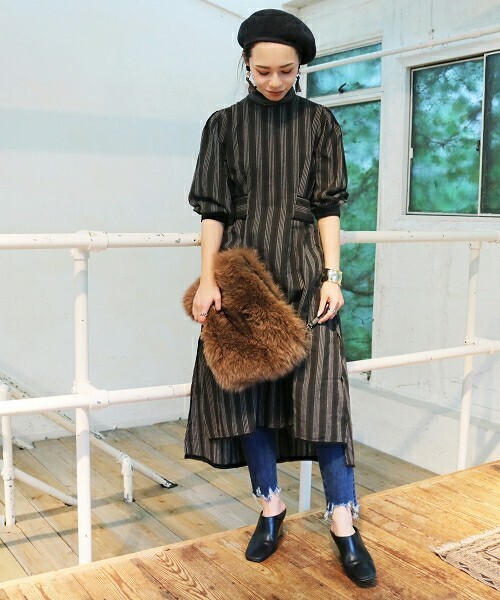 TODAYFUL ストライプジャガードワンピース