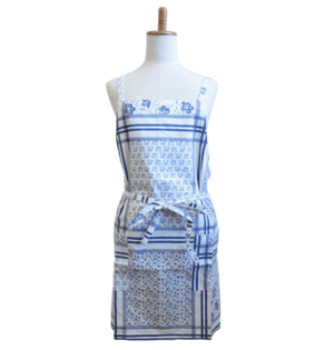 Enchantee エプロン カミーユ (着丈72cm) ブルー VS-166-20: ホーム＆キッチン
