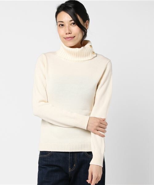 BLUE LABEL CRESTBRIDGE ウォッシャブルウール　オフタートルプルオーバー