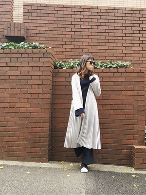 OUTRO SOL スウェードプリーツガウンコート