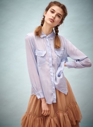 sister jane Swim Deep Scallop Blouse