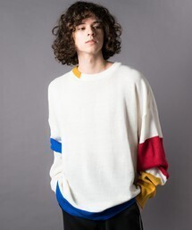 CASPER JOHN 配色ビックニット