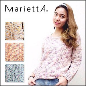 MariettA カスリ&綿麻スラブ引き揃えチュニック