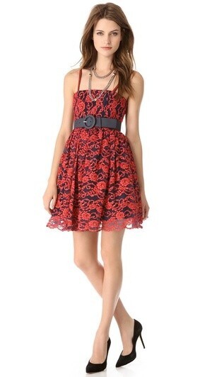 Alice + Olivia Sia Poof Lace Dress