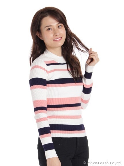 CECIL McBEE マルチボーダーニット