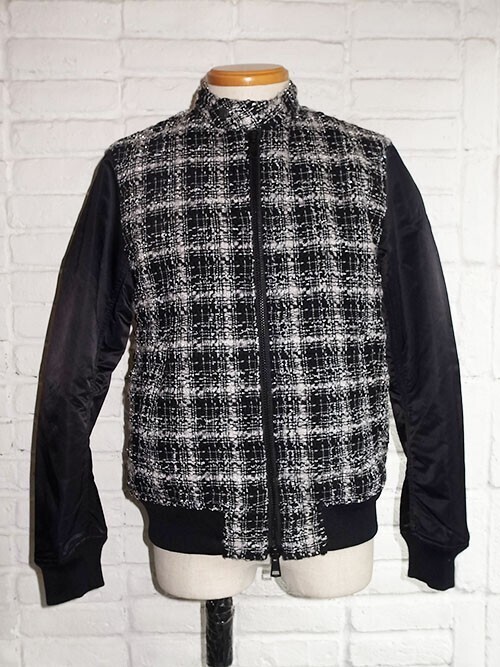 roar LAME CHECK TWEED × NYLON TWILL BLOUSON
