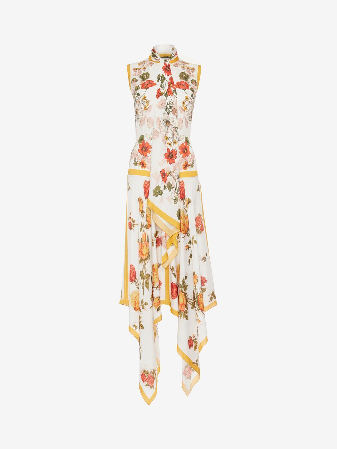 Alexander McQueen SLEEVELESS SCARF PRINT DRESS