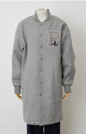my panda ダウンライナー付きスタジャンコート GRAY×GREEN