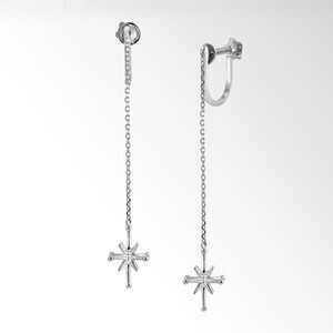 STAR JEWELRY CROSSING STAR LONG EARRINGS