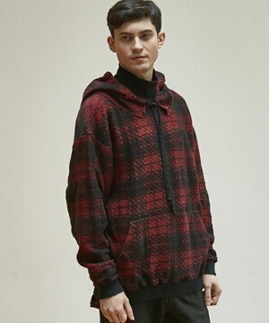 Iroquois ROMANIAN CHECK ハイネック×フーディー