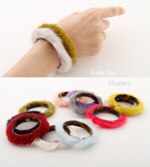 raffia 【JC2455】JewCasフェイクファーブレスレット 12color