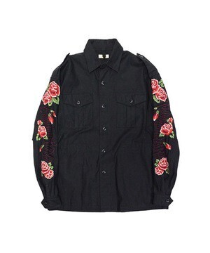 iroquois ローズ刺繍ミリタリーブルゾン