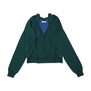 six voma オフショルダーストラップカーディガン　Col. GREEN
