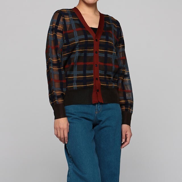 TOGA PULLA Check knit cardigan