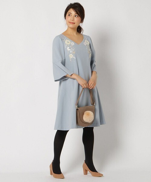 WILLSELECTION ガーデンモール刺繍ワンピース
