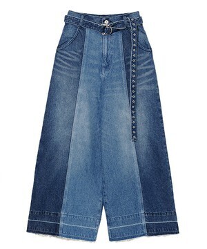 Candy Stripper DENIM PATCH WIDE PANTS