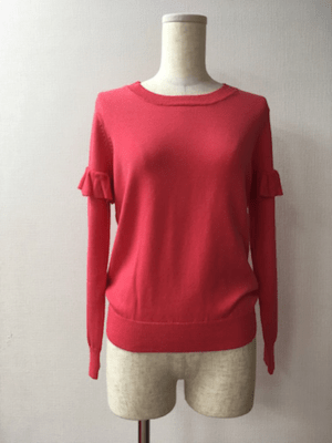 trois 【T171-88009】trois/袖フリル付きニット