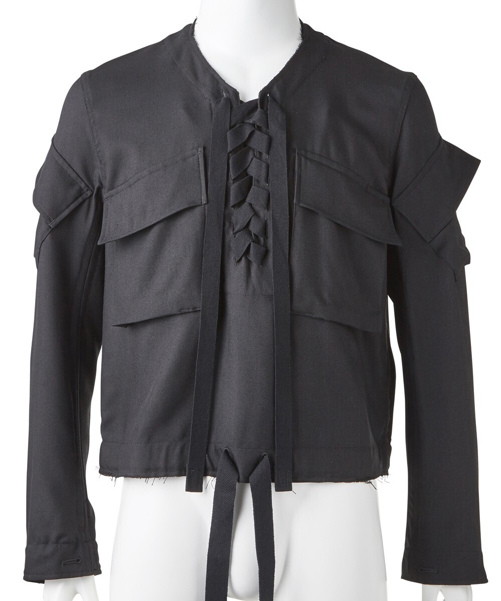 TAKAHIROMIYASHITATheSoloist. CUTOFF COLLER LACE UP SHIRT JACKET
