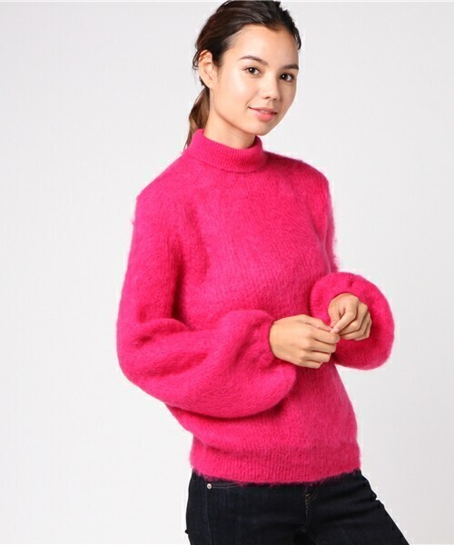 G.V.G.V. MOHAIR BALLOON SLLEVE POLO NECK JUMPER