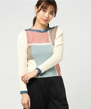 Lily Brown カラーブロックプルオーバー
